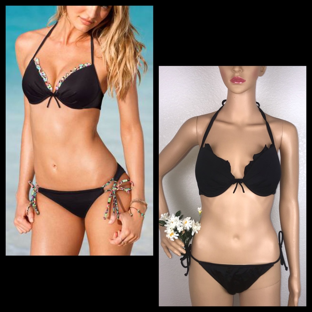 VS The Fabulous Push Up Black Bikini Top 32C 34D 34DD